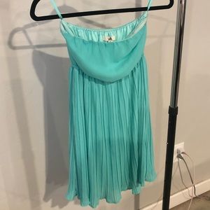 Strapless Turquoise Blue Mini Dress